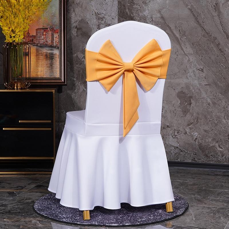 10PCS Thicken Spandex Chair Cover Band Ribbons Chair Tie Backs for Party Banquet Decor Wedding Decoration Knot Chair Bow Sashes