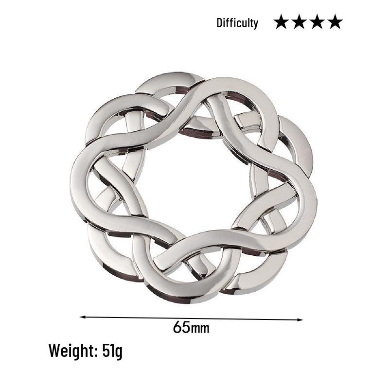 Intelligence Puzzle Zinc Alloy Disentanglement Rings - Unlock Nine Linked Rings Kongming Luban Lock Educational Toy