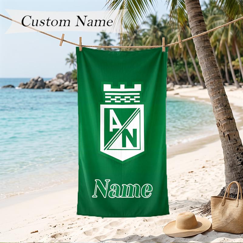 Atletico Nacional Custom Name Printed Beach Towel Personalized Soft Towel For Swimming Beach Travel