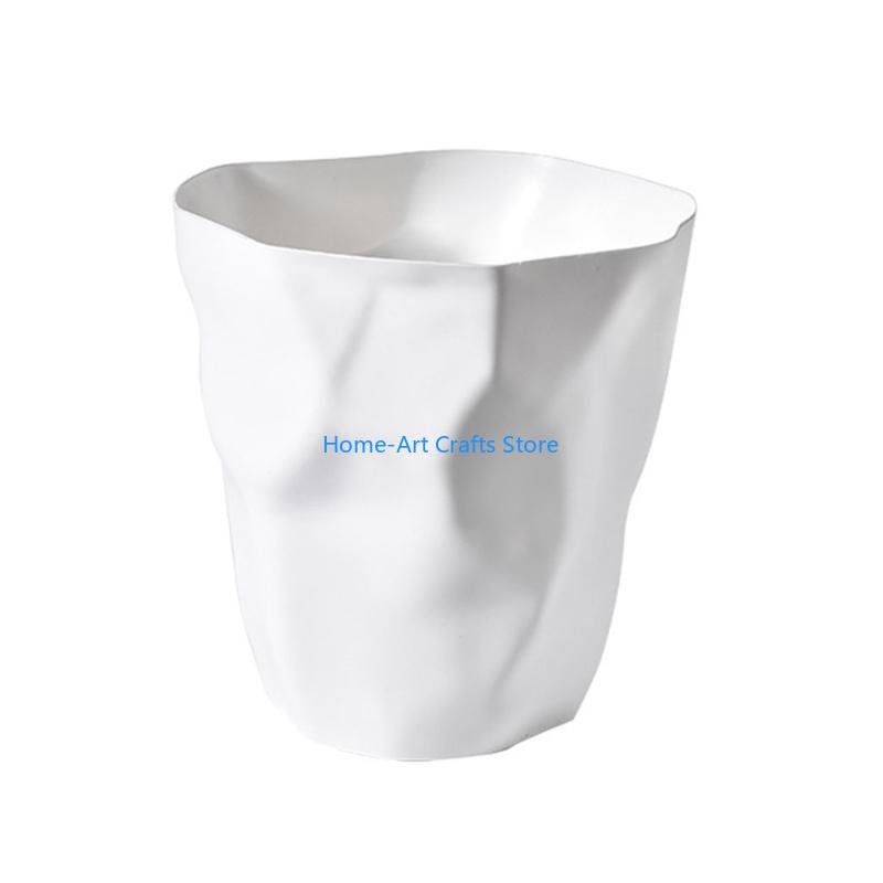 Y3NA Nordic Irregular Trash Can Modern Color Plastic Garbage Rubbish Bin Waste Basket Basin Bucket Flower Pot