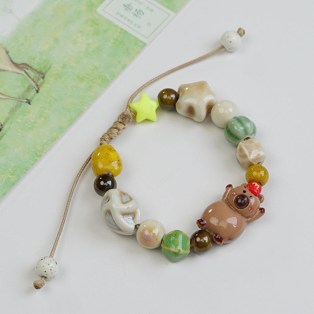Jingdezhen ceramic fresh and cute girlfriend student kapibara sweet bracelet bracelet jewelry wholesale