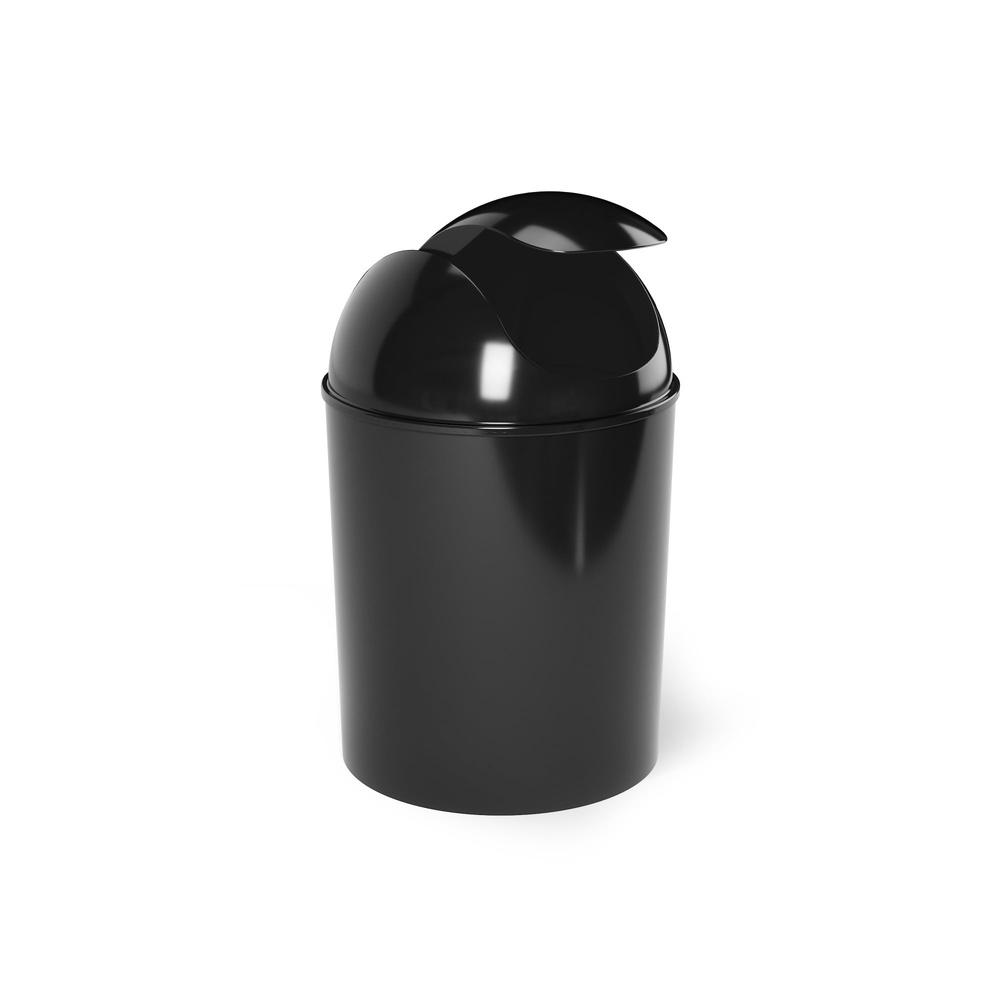 Mini Swing Top Trash Can Compact Waste Paper Basket Durable Recycled Polypropylene Easy Clean Ideal Home Office Vehicle 1.25
