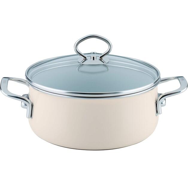 Riess Nouvelle Avorio Enameled Cookware Set, 5 Pieces (0584-011)