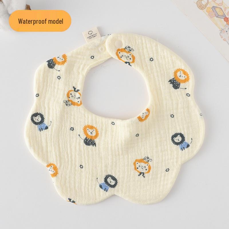 Korean-Style Cartoon Cotton Baby Bib – Waterproof, A-Class Saliva Towel