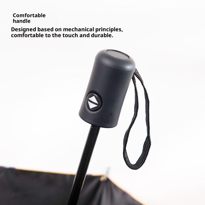 Parapluie Pliant à Pois Revêtement Noir Anti-UV Imperméable Parfait Pour le Trajet Quotidien et les Voyages