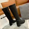 High Boots Women's British Style Naked Boots Slim 2024 New Fashionable Versatile Non-over Knee Long