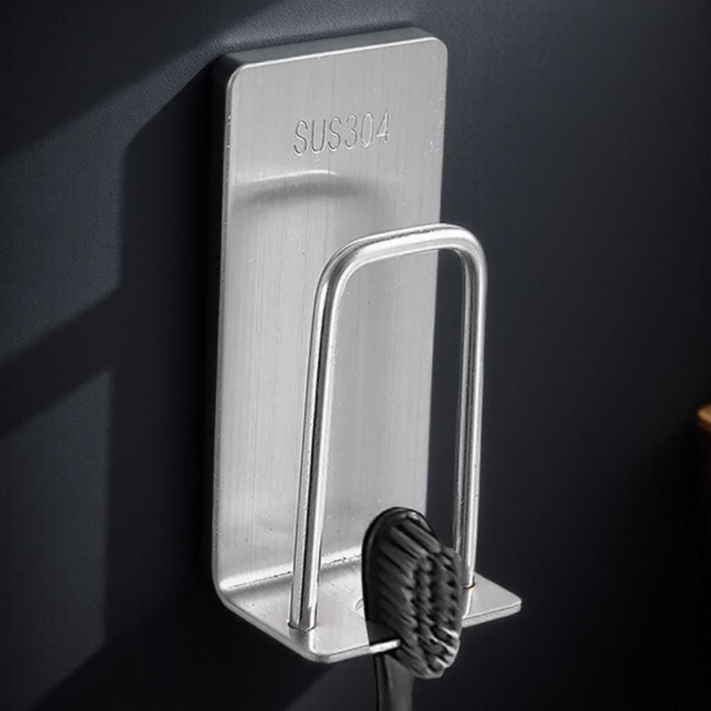 Creative Stainless Steel Toothbrush Holder Cup Stand Rack Bathroom Accessory Traceless Design for Home Use