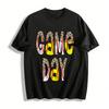 Leopard Print Baseball Game Day Graphic Casual T-Shirt Pure Cotton T-shirt