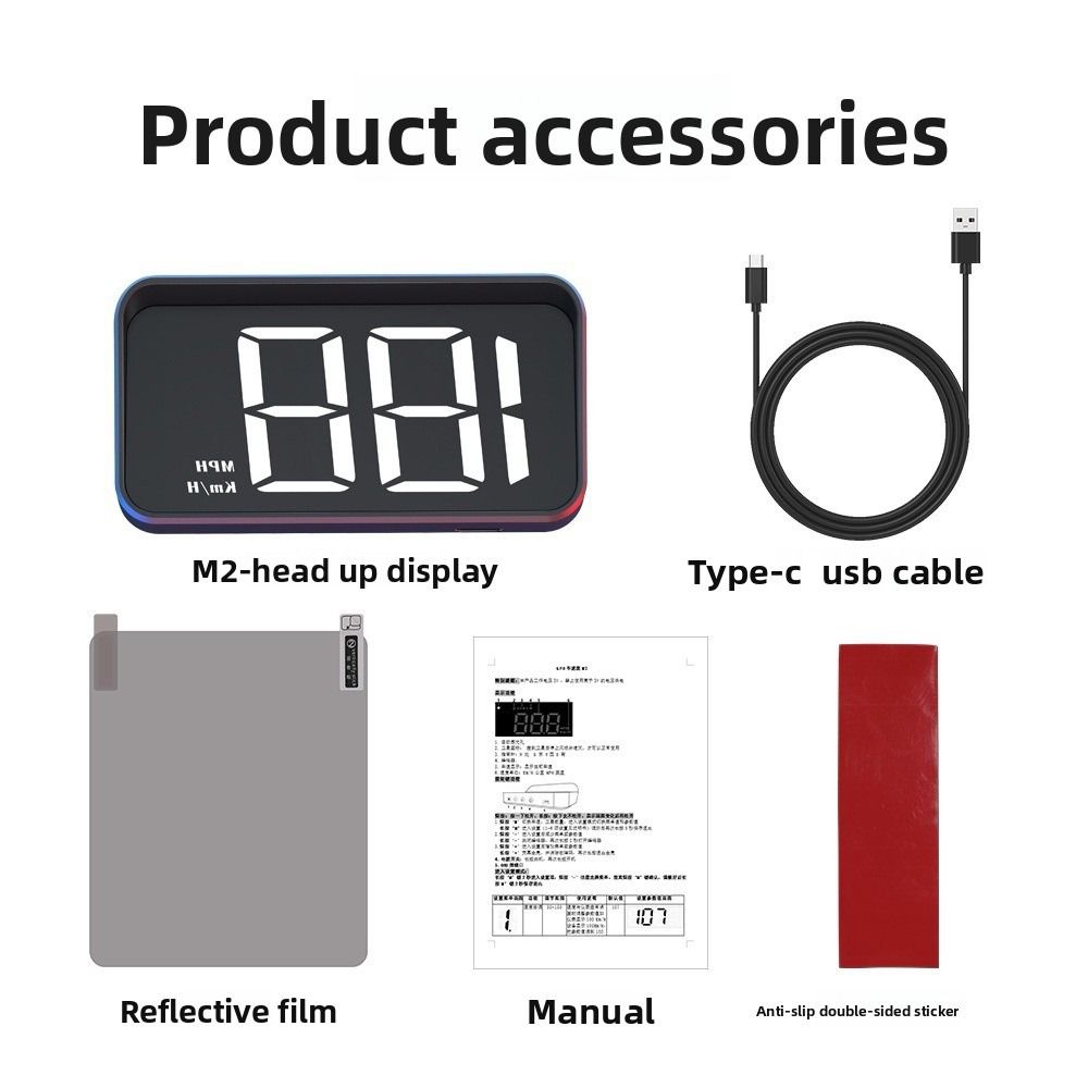 New KMH Head-Up Display Big Font ABS HUD Speed Display Plug And Play Windshield Projector Car Accessories