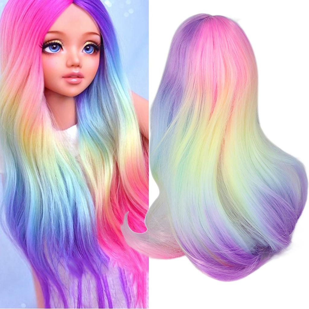 Joint Doll Wig Gradient Color High Simulation Soft Supple 1:3 Doll Wig for 21‑24cm Head Circumference Dolls