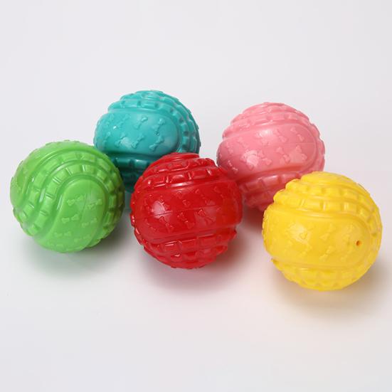 Dog Rubber Ball Toy Interactive Squeaky Chew Toy Textured Teeth Cleaning Toy Fetch Ball for Small Medium Large Dogs Training