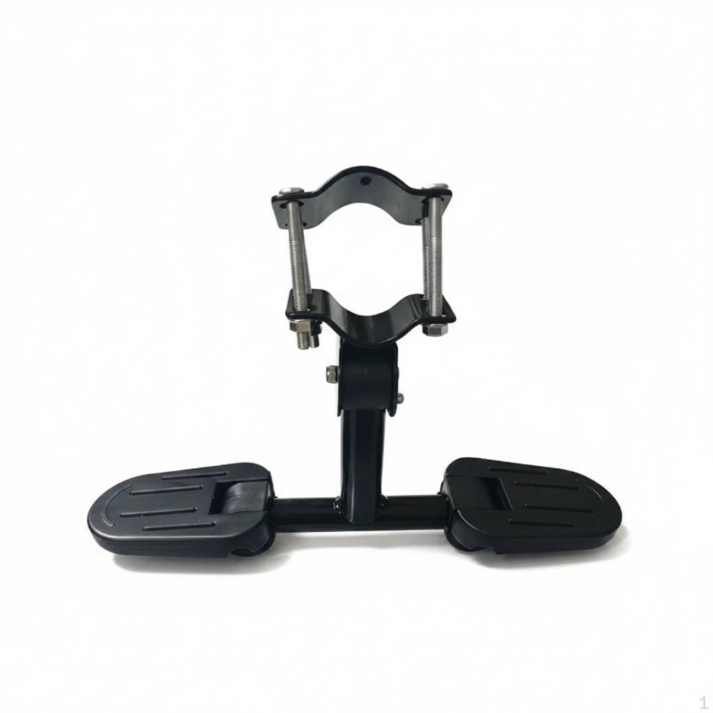 Bike Crossbar Footrest Side Pedals Accessory Curved Clamp Foot 75MM