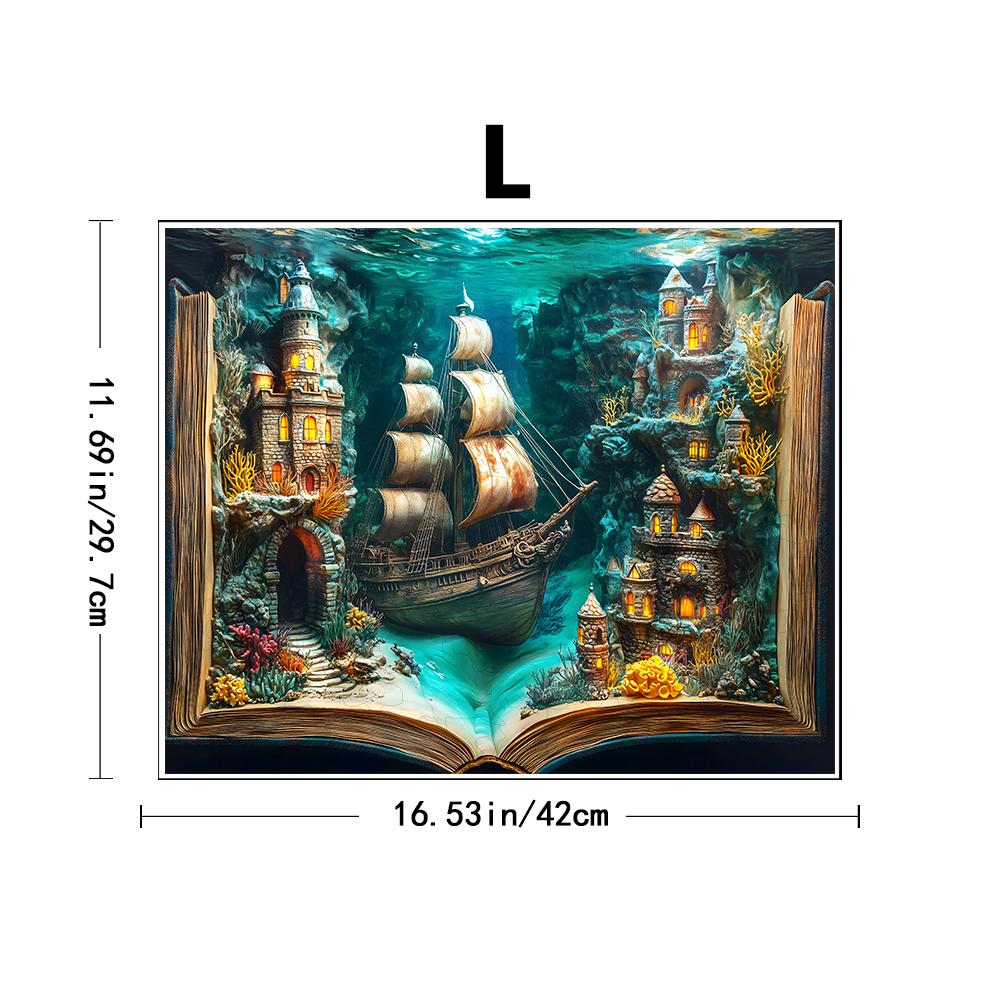 3D Stereo Book Scene Wooden Puzzle - Montessori Toy with Exquisite Patterns, Animal-Themed, Birthday Gift for Adults & Kids