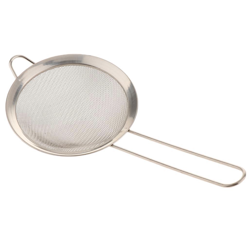 Stainless Steel Wire Fine Mesh Oil Strainer Flour Sifter Sieve Colander - Silver, 10cm