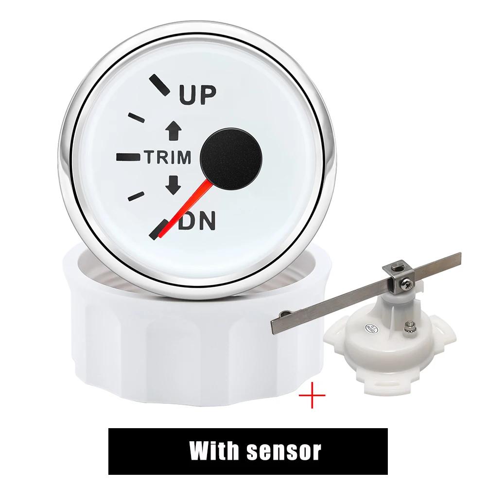 0-190 Ohm 52mm UP-DN Right Side Trim Meter Waterproof Trim Gauge with Red Backlight Stainless Steel Bezel Car Accessories