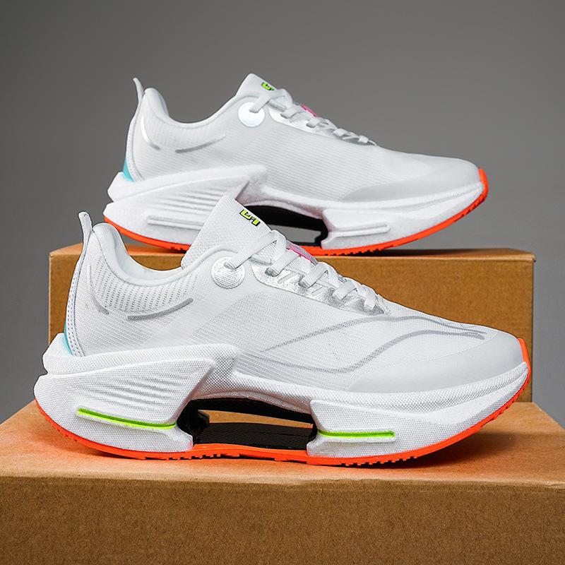 

Big Jueying Arch Carbon Board Running Shoes Sneakers Ultra Light Shock Absorption Lightweight Professional Side Running 44 білий