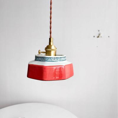 Mid-Century Japanische Keramik LED Pendelleuchte für Schlafzimmer, Esszimmer oder Balkon