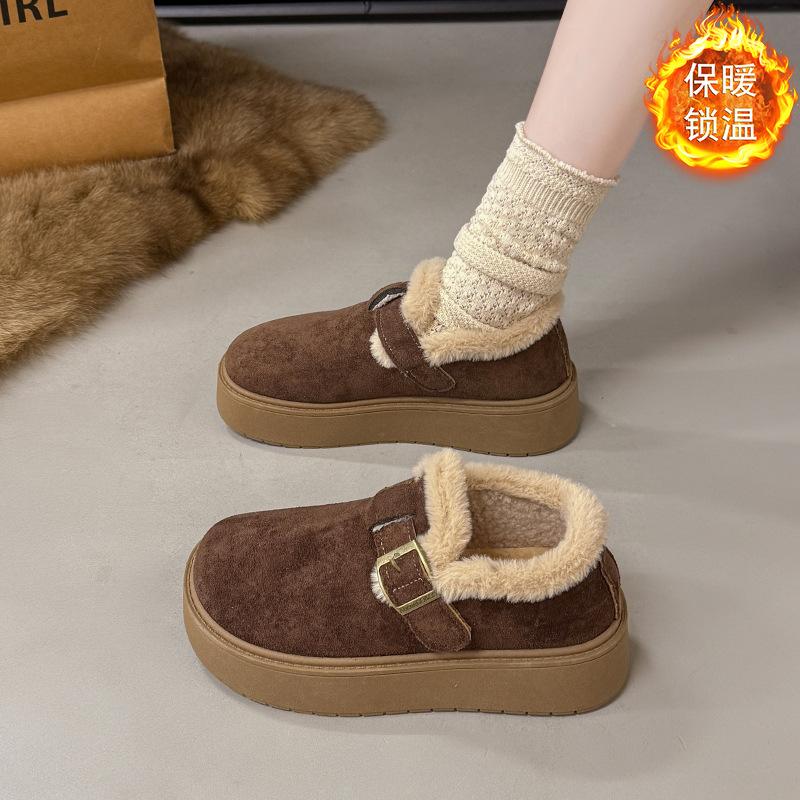 

Women s thick bottom furry mouth winter lightweight warm cold plush snow boots non-slip wear casual sneakers cotton boots 40
