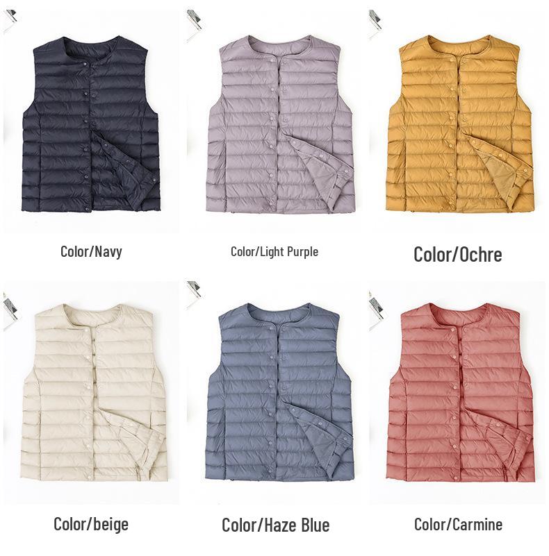 Dámská lehká péřová bunda 2025 slim fit s krátkým kulatým výstřihem - Hřejivá 90% kachní peří