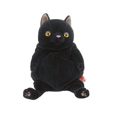 Shinada Global Mochi Series Mochi Neko Black (M) 14 X 14 X 22cm Plush Cat Animal MONE-0230B