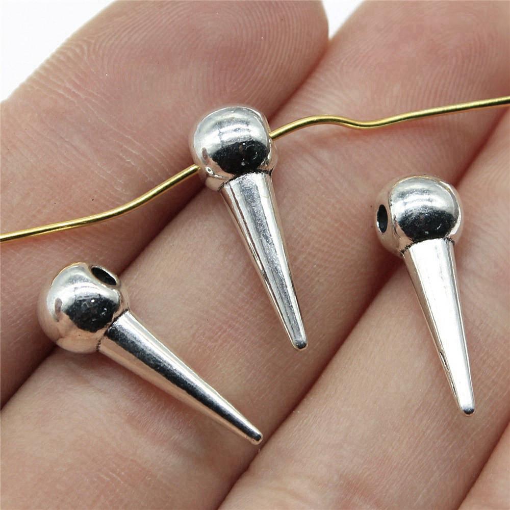 Mărgele cu capăt sertizat și pandantiv conic, accesorii, piese, bijuterii masculine, ornamente estetice masive