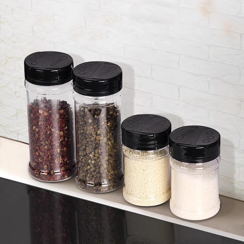 Transparent Flip-Top Spice Bottle - Refillable Pepper Shaker & Salt Dispenser (100/170/250/360ml)