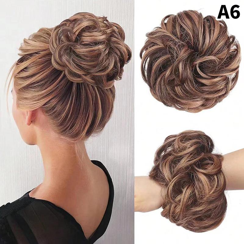 Extensions de cheveux synthétiques en chignon bouclé et désordonné, queue de cheval, pince de préhension, chouchou, élastique, épingle à cheveux pour femmes, outils de coiffure