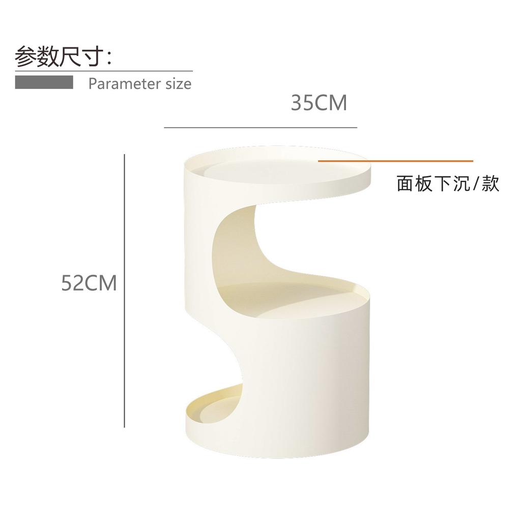 Iron Sofa Side Table for Living Room  Luxury Double-Layer Coffee Table Cylindrical Nightstand  Easy-Clean Bedside Cabinet