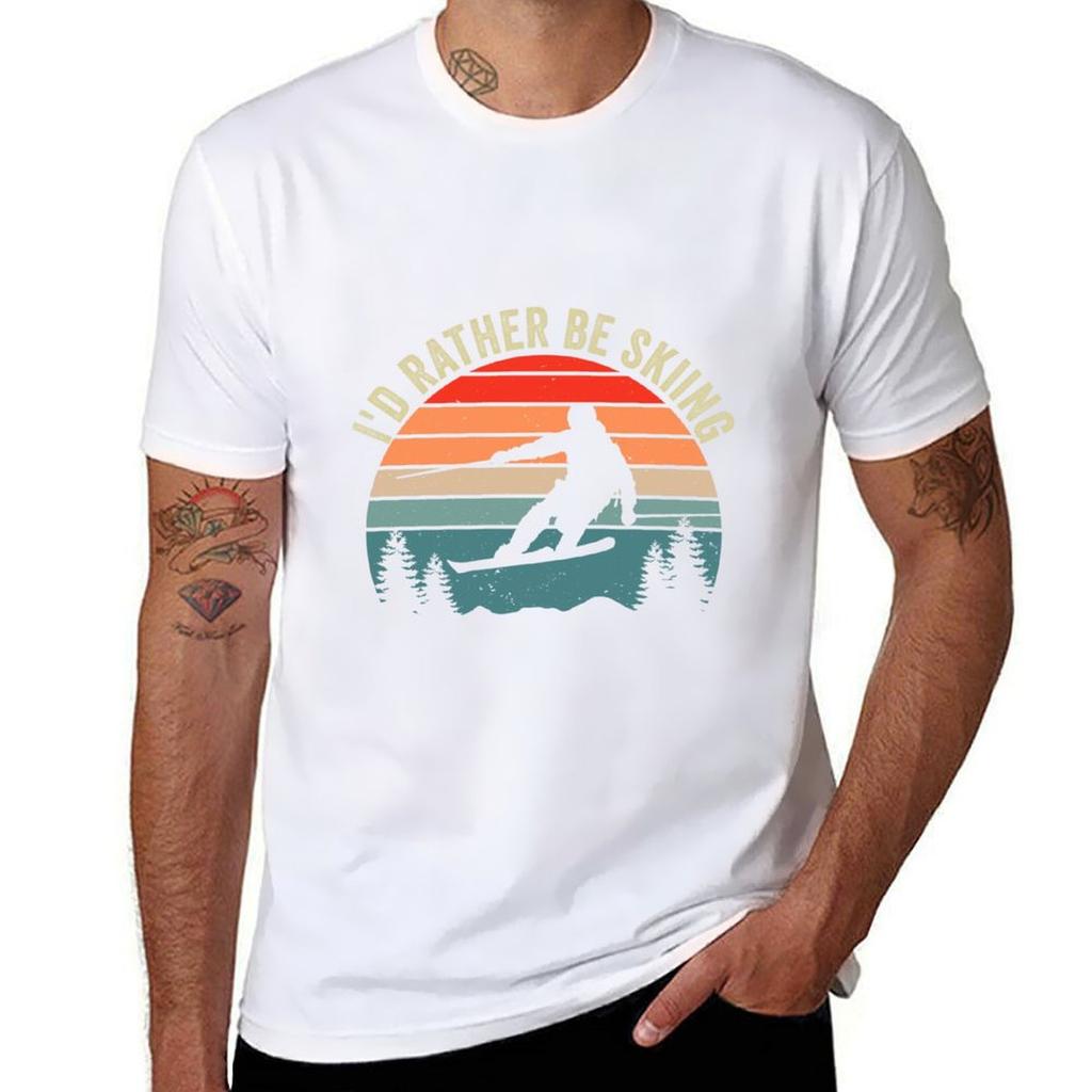 Id Rather Be Skiing Retro Vintage Ski Funny Skier Tshirt Unisex T Shirt Luxury Tshirt