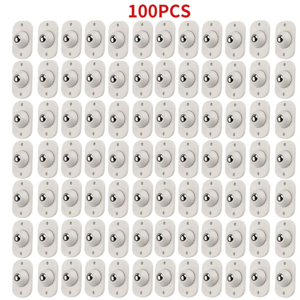 20-100pcs Wheels For Furniture Stainless Steel Roller Self Adhesive Furniture Caster Home Strong Load-bearing Universal Wheel