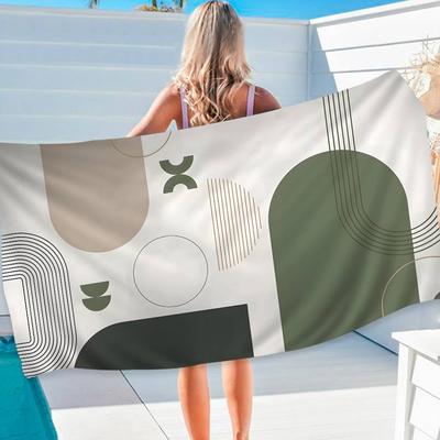 Minimalist Abstract Line Big Microfiber Beach Towels Quick Dry Towel Sand Beach Towels Pool Towel for Travel Swim Pool Yoga