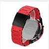 Cagarny Quartz Watch For Men Cool Big Case Red Silicone Steel Band Sports Wristwatch Man Military Relogio Masculino D7370
