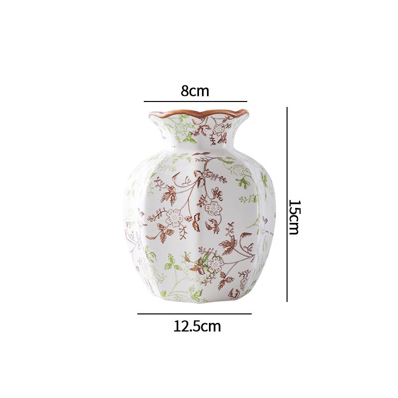 French Vintage Flower Vase Wedding Table Centerpiece Aesthetic Decorative Vases White Ceramic Vase Home Office Decoration