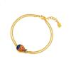 Gold-Plated Brass Good Luck Fish Bracelet, Vietnamese Sand Gold, Couples Style, Valentine's Day Gift for Girlfriend.