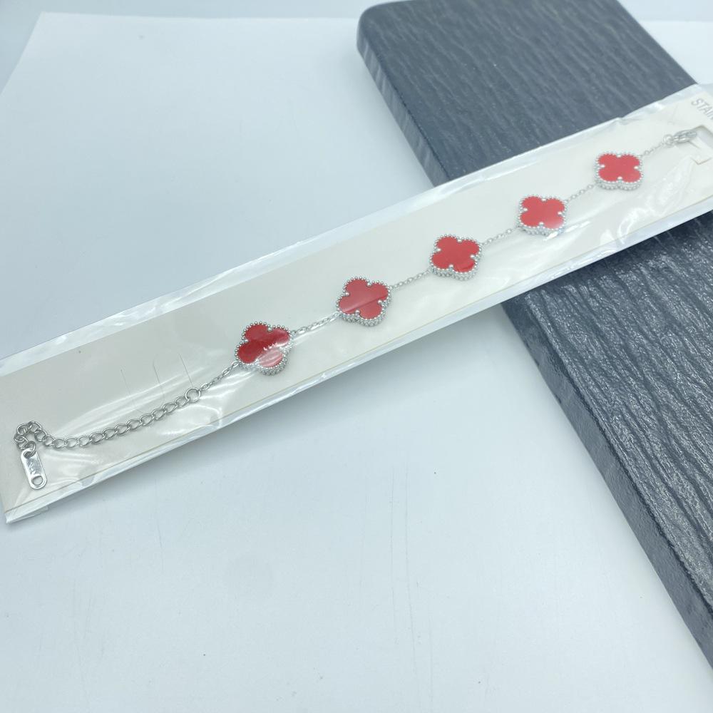 15MM Titanium Steel Four-Leaf Clover Bracelet - Forest Series, Non-Fading Fresh Style