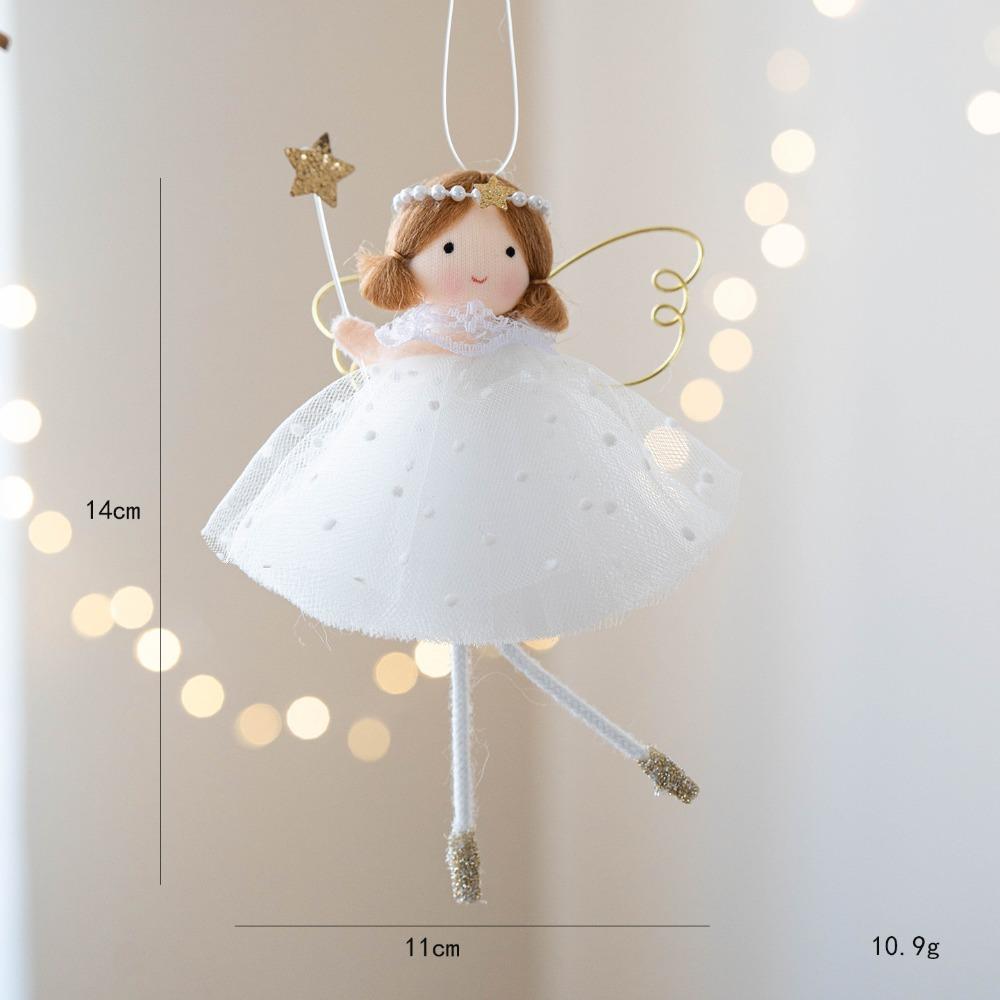 Cute Fiber Christmas Ornaments Cartoon Angel Soft Xmas Tree Pendant Handmade Angel Girl Ornaments Children Gifts