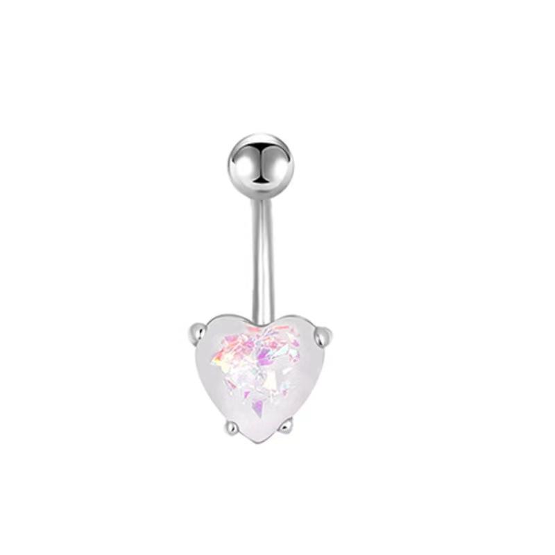 1PC Pink Color Series Crystal Belly Button Rings Snake Flower Heart Belly Ring for Women Stainless Steel Dangled Navel Piercing