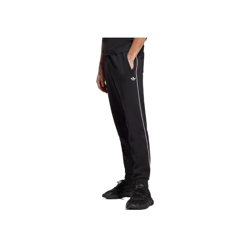 Adidas Originals Seasonal Archive C Pants Solid Logo Print Elastic Waist Cuffed Knit Sports Pants Men Bottoms Black HR5337