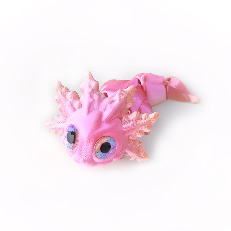 3D Printing Salamander Figures Multi-joint Movable Simulation Eyes for Home Accessories Kids Gift Living Room Decoration