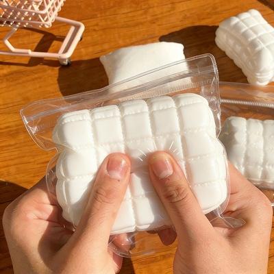 Milk White Soap Fidget Toy Squishy Square Pillow Squeeze Toy Fun Anti-stress Sensory Toy Relieve Anxiety Antistress for Friend