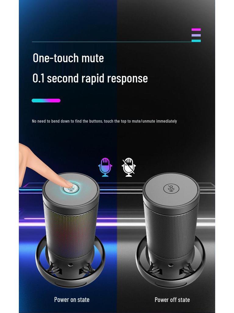 Esports USB Condenser Desktop Microphone with Boom Arm for Live Recording