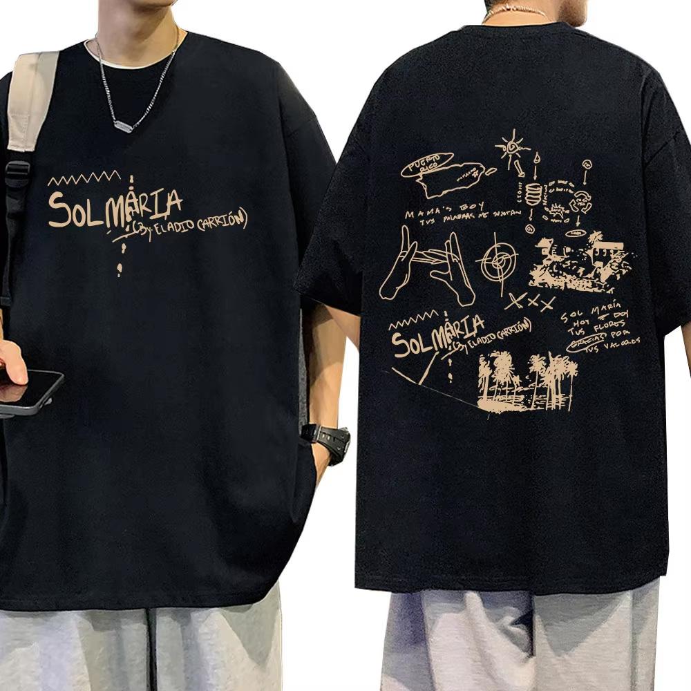 

Eladio Carrion Sol Maria Tour 2026 T-shirt Men Women Clothes Fashion Hip Hop Oversized T Shirt Loose Cotton Short Sleeve T-shirt S разноцветный