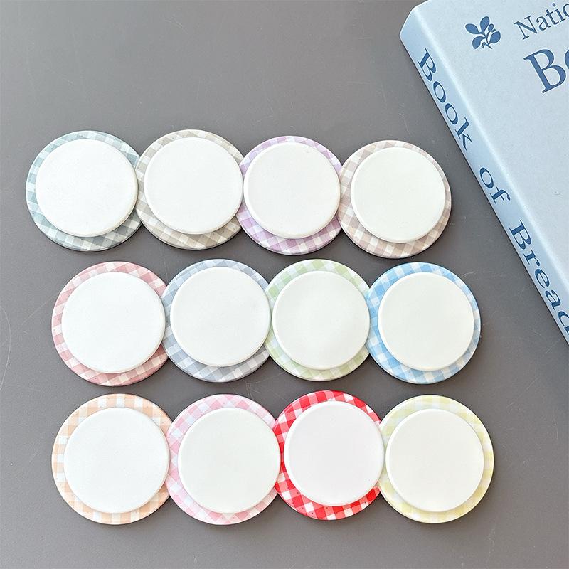 Plaid Simple Round Mobile Phone Airbag Bracket Magnetic Suction Telescopic Ring Wind Desktop Watching Drama Support