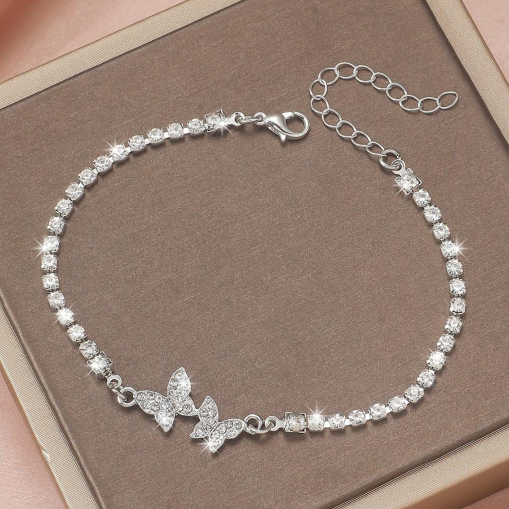 925 Silver Star Moon Bracelet Women Fashion Korean Crystal Double Layer Charm Party Jewelry Gift