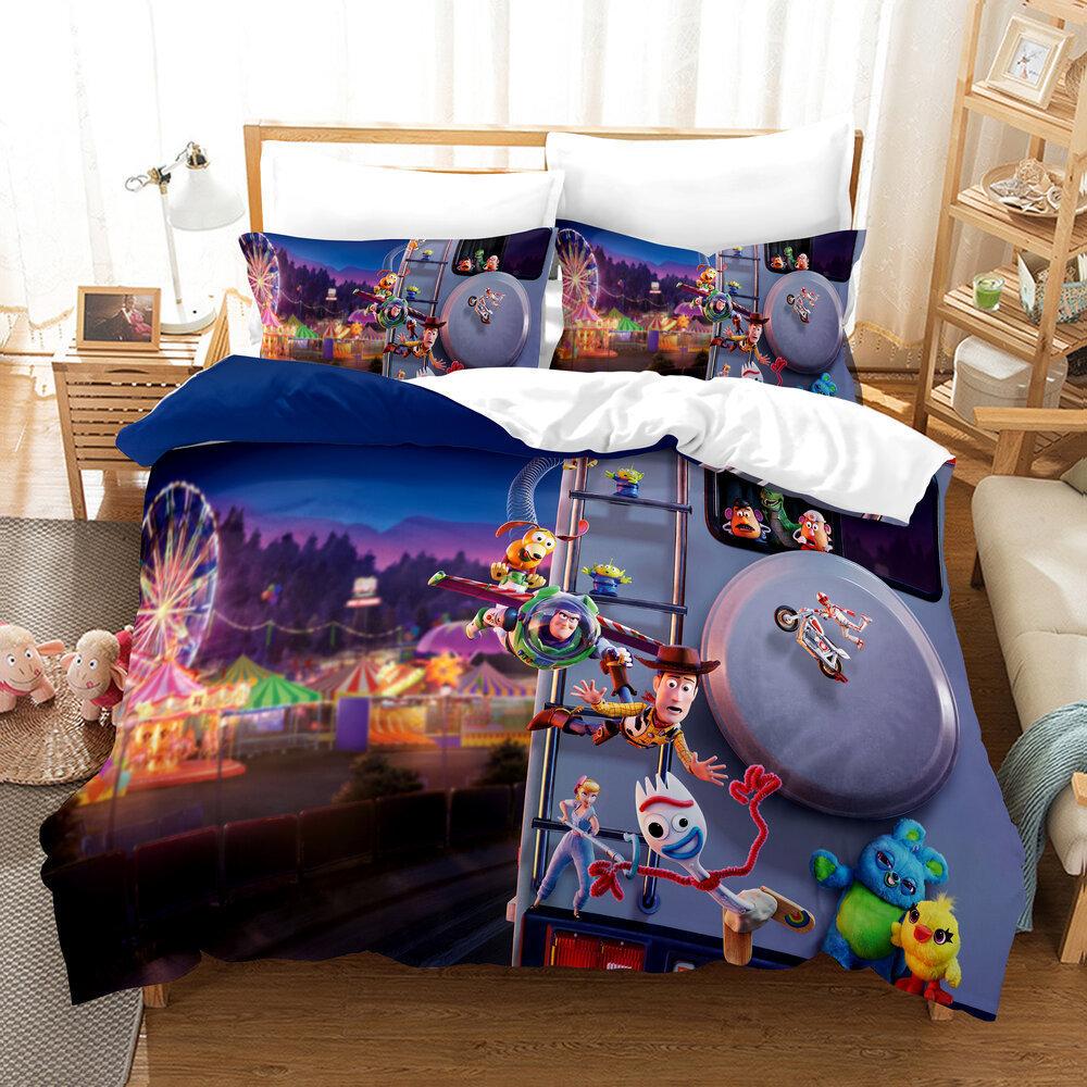 Factory 3D Digital Printing Quilt Set Three-Piece Cartoon Animation Thickened Grinding Kit
