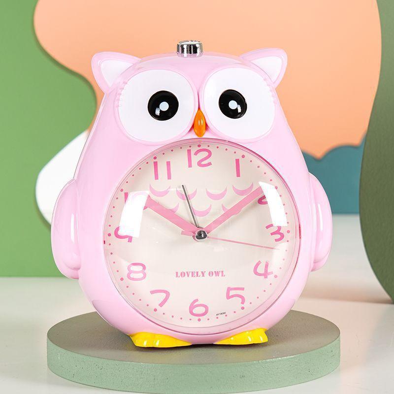 Cartoon Alarm Owl Clock With Talking Night Light Silent Decoration Function