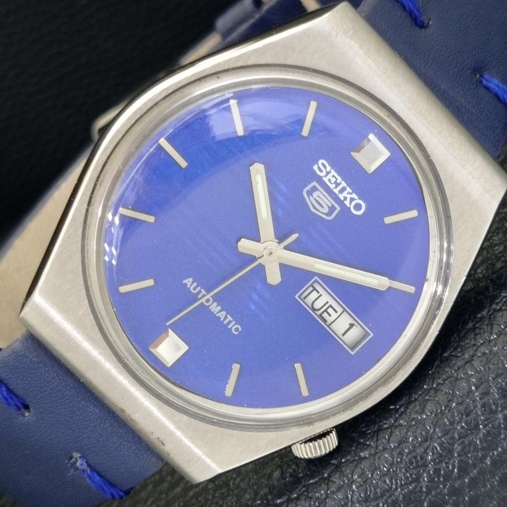 

JAPAN VINTAGE SEIKO 5 AUTOMATIC 6309A MENS BLUE COLOR DIAL WRIST WATCH a702503-1 R126-a702503