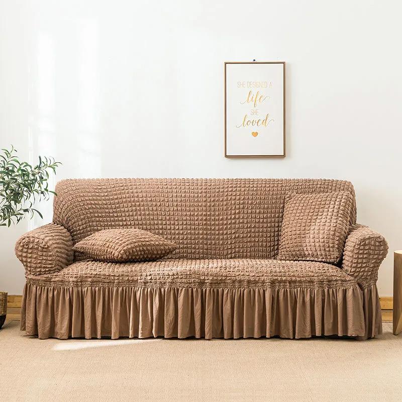 Spets Seersucker Universal All-inclusive Elastiskt Universal Lazy Sofföverdrag Fullt Överdrag Soffkuddsöverdrag