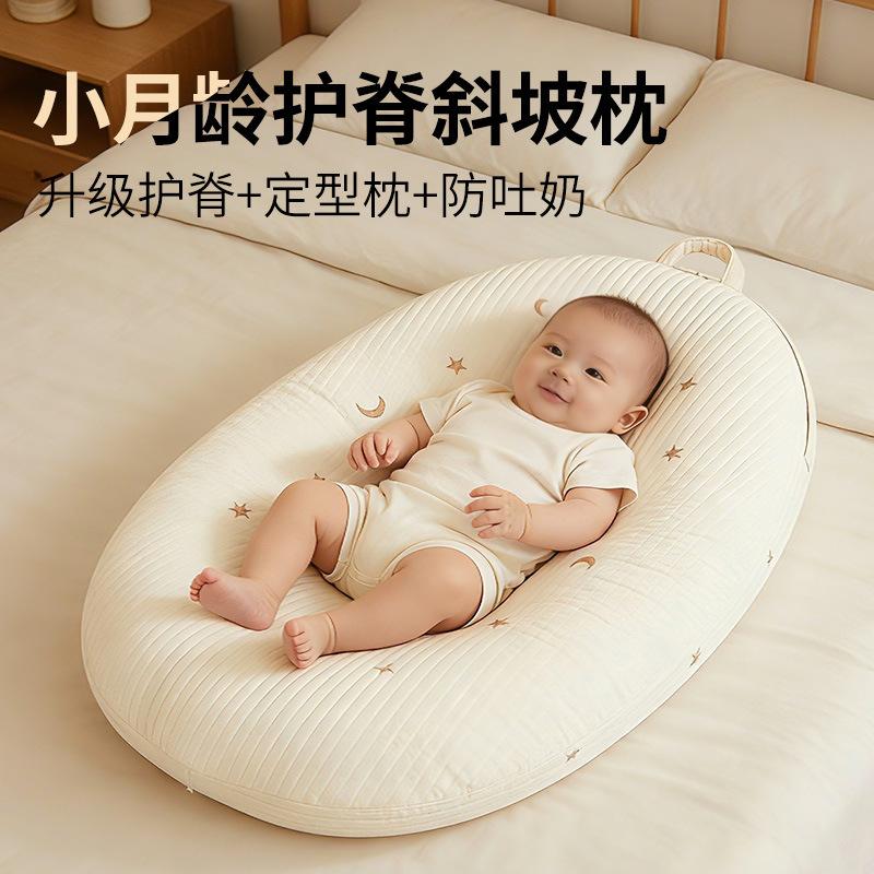 Baby Feeding Pillow Newborn Slope Pillow Anti-Spit-Up Reflux Lounger Chair Hands-Free Nursing Support
