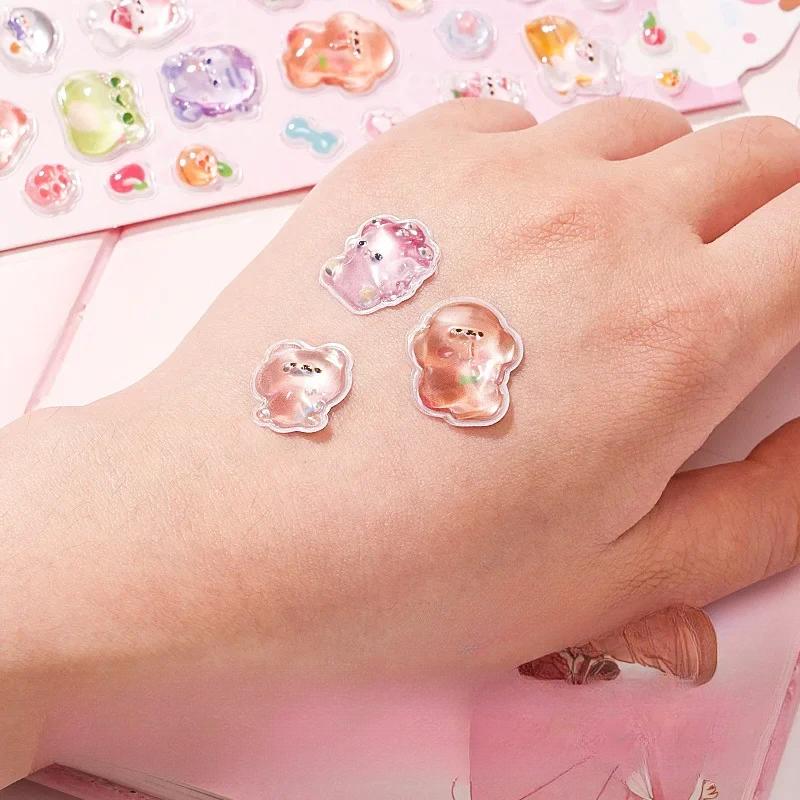 1PC Autocolant 3D Diamante Relief Flash Film Copii Puzzle Autocolant Decorativ Drăguț Carcasă Telefon Mobil Autocolante Kawaii